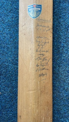 Gray Nicholls Crusader bat autographed by Somerset and the 1960 South African touring team; Gray Nicholls; 1960; SCM.003004