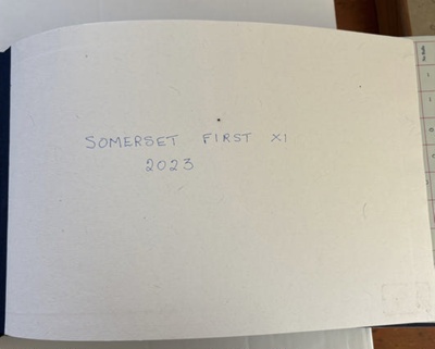 Somerset 1st XI Scorebook 2023; Somerset CCC; 2023; SCM.003062