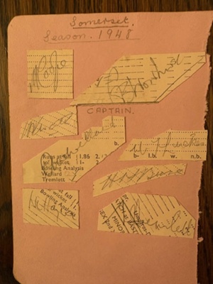 Autographs of 1948 Somerset players; Unknown; 1948; SCM.003178