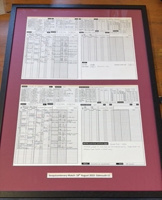 Somerset v Sidmouth scorecards