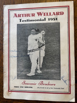 Autographed Arthur Wellard Testimonial Brochure 1951; Somerset CCC; 1951; SCM.003184