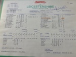 Autographed Scorecard - Somerset v Leicestershire 1983; Leicestershire CCC; 1983; SCM.003102