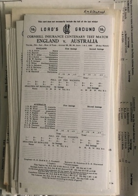Collection of Score Cards and Programmes (Volume 2)  - Robert Stallard ; 1980; SCM.002974