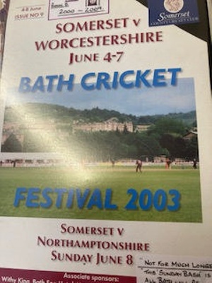 Adrian Burton folder - Bath Cricket Festival 2003; Adrian Burton; 2003; SCM.003135