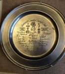 Pewter Plate SCCC Gillette and JPL cup winners 1979; Somerset CCC; 1979; SCM.003057