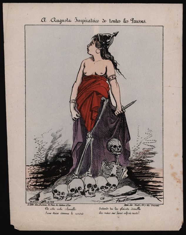 The cost of war: To Augusta, Empress of all Prussians; Faustin Betbeder (1847-1914) pseudonym ‘Faustin’; 1871; CPCAR048
