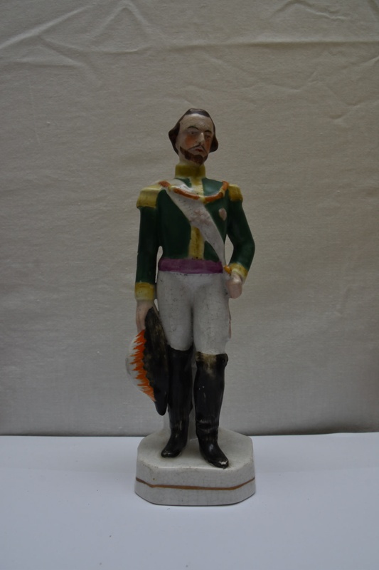 Napoleon lll Staffordshire flatback:  small standing figure; CPPOT011