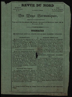 Louis Napoleon's subscription to the 'Revue du Nord' 1836; Revue du Nord; 1836; CPDOC012