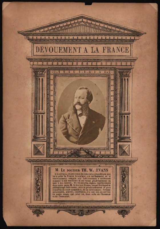 Devotion to France a tribute to Dr Thomas W Evans 1872; Societe Nationale d'encouragement au bien; 1872; CPDOC014