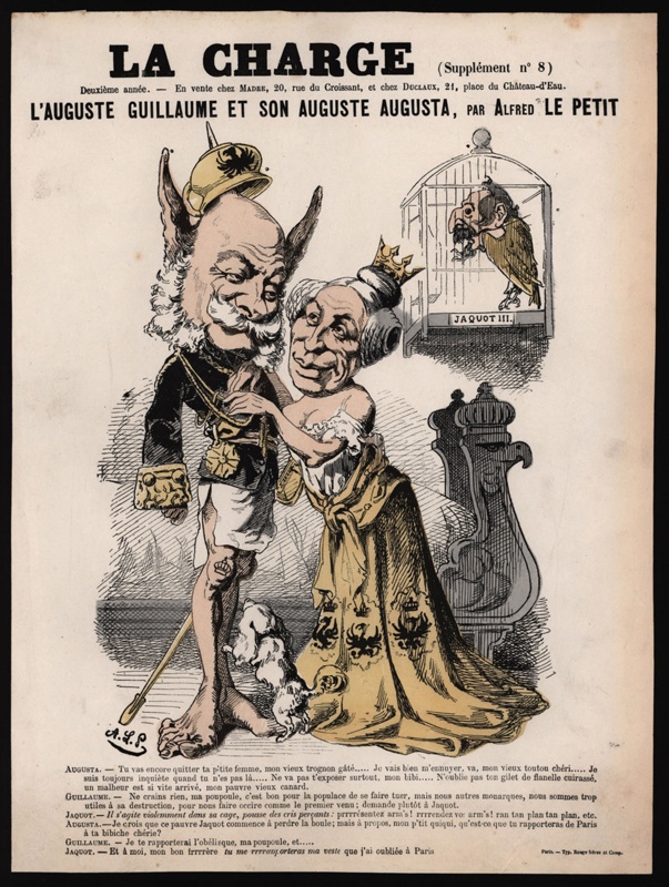 German Emperor and Napoleon as a parrot; Alfred le Petit; 1870; CPCAR014