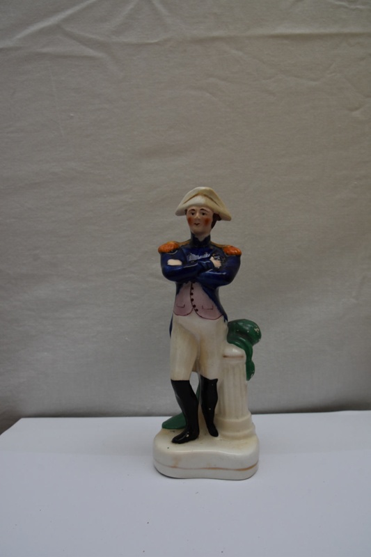 Napoleon l  Staffordshire flatback standing by draped pillar; CPPOT015