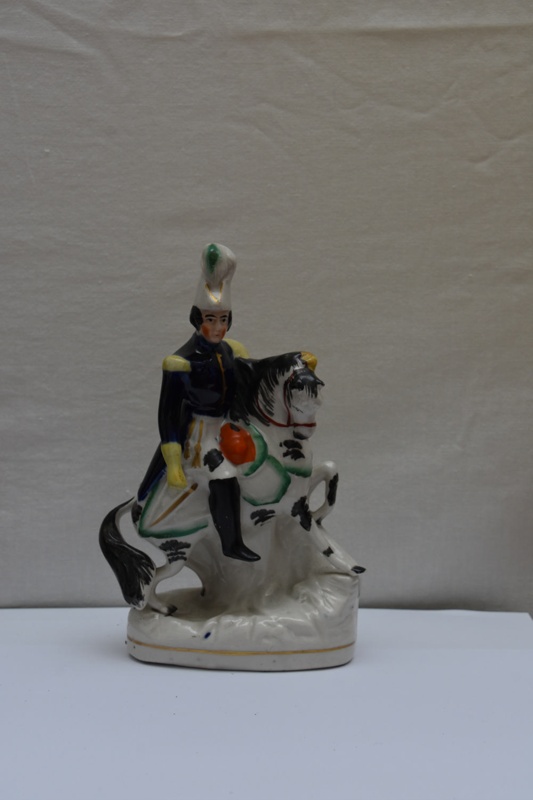 Napoleon lll Staffordshire flatback: small equestrian figure; CPPOT009