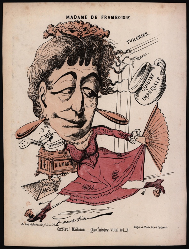 Empress Eugéne, as Madam de Framboise; Faustin Betbeder (1847-1914) pseudonym ‘Faustin’; 1870; CPCAR005