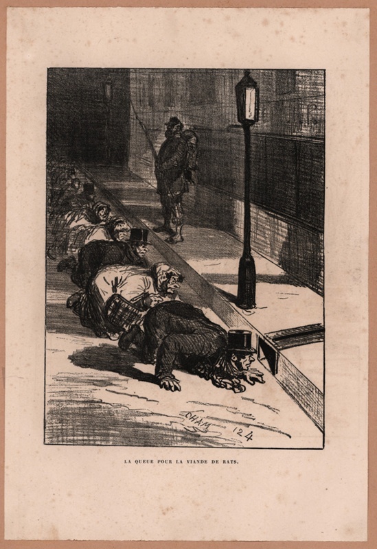 Queue for Rats; CHAM  Charles Amedee de Moe; 8th December 1870; CPCAR043