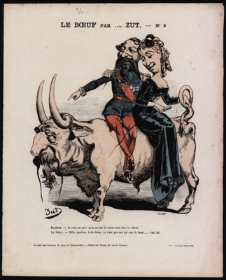 Napoleon lll, Eugenie and General Le Boeuf; Zut (Alfred Le Petit);  1870 -1871; CPCAR031