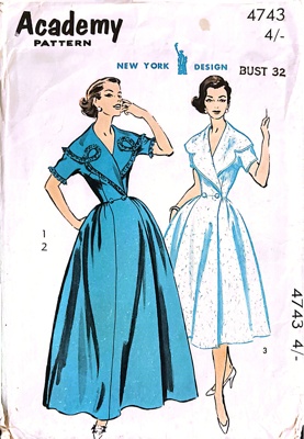 Academy Pattern 4743: Misses' Housecoat (Two Lengths); Academy Pattern ...