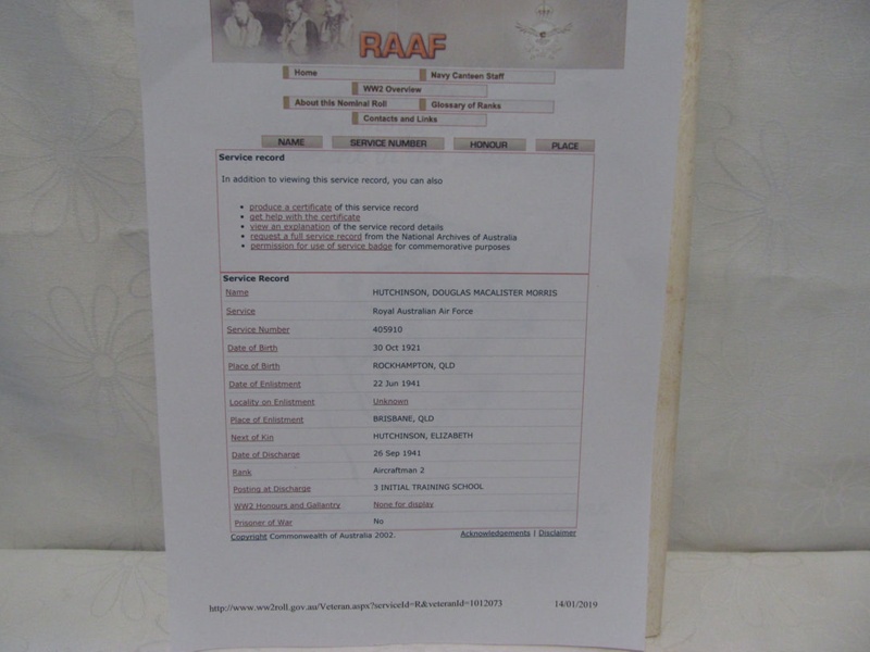 Sample Raaf Entry RAAF service record; 19003 | eHive