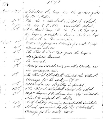 1872 boys school log book