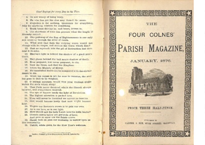 four colnes parish magazines 1876 page0