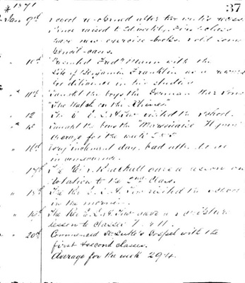 1871 boys school log book