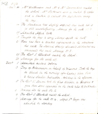 1874 boys school log book