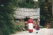 A lady and girl in costume outside the Sod Cottage, Howick Historical Village on a Live Day.; La Roche, Alan; P2020.43.34
