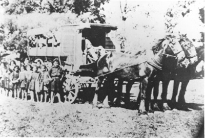 Horse Drawn School Bus; C. 1900; 9106
