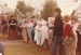 Part of the crowd, many in costume, at the opening of Ararimu Valley School in the Howick Historical Village. 29th July 1984.; La Roche, Alan; 29 July 1984; P2020.21.24