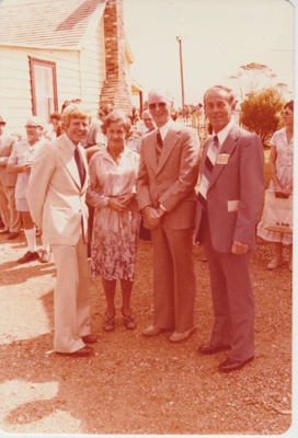 Alan la Roche, Sir Lloyd and Lady Marie Elsmore and John Litten; 8/03/1980; 2019.100.44