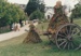 Christmas, past and present at Howick Historical Village, 12 December 1987. 'Angels' made from macrocarpa branches, one atop a cart.; La Roche, Alan; 12 December 1987; P2021.193.03