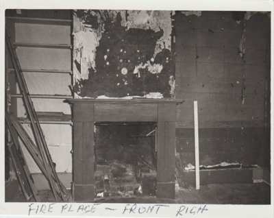 Shamrock Cottage fireplace before renovation..; 1967; 2018.035.23
