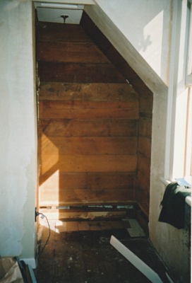 A child's bedroom upstairs at Puhinui before renovation.; Alan La Roche; 2004; P2020.14.34