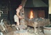 Stan Butler at work in  Wagstaff's Forge in Howick Historical Village. ; Smith, Christina; December 1987; P2020.154.05