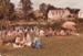 Museum visitors picnicking by the pond at the opening of White's Store, 20.2.1983.; La Roche, Alan; 20 February 1983; P2020.74.10