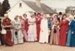 A group of men and women in costume in Howick Historical Village. Most are named.; Martensen, Eileen; 1980; P2021.126.01