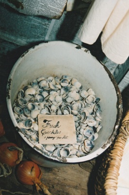 The interior of White's Store, showing cockles for sale.; P2020.86.02