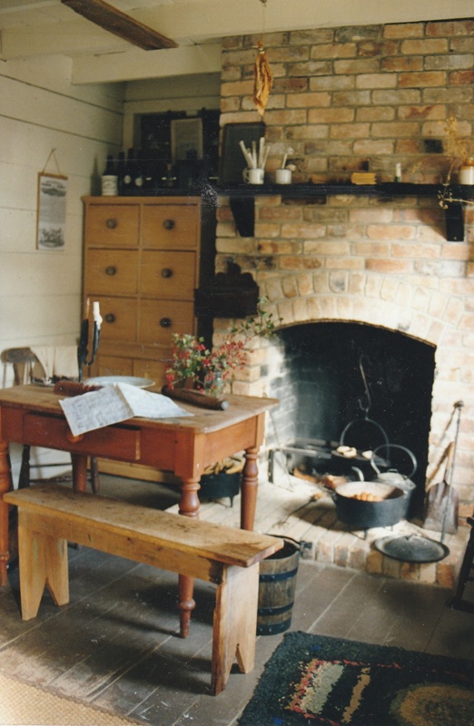 The kitchen area and fireplace in Sergeant Ford's cottage in Howick