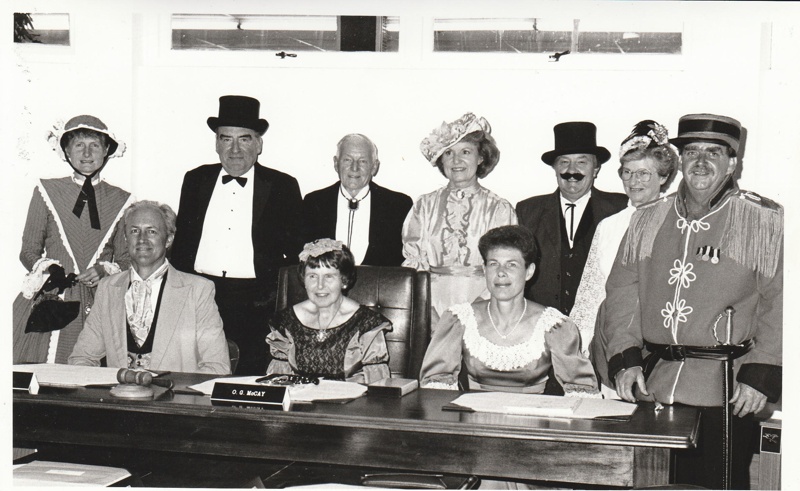 Howick Borough Councillors in period costume, most named.; Eastern ...