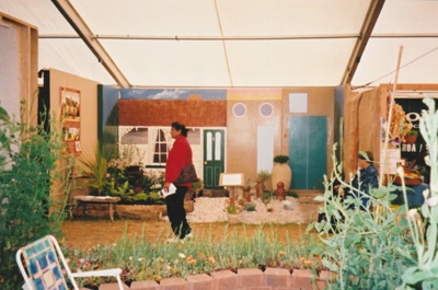 Howick Historical Society's entry at the Ellerslie Garden Show, "Now and then", November 2002. ; La Roche, Alan; November 2002; P2022.03.10