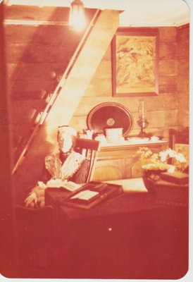 The interior of Sergeant Barry's cottage in the Garden of Memories.; La Roche, Alan; 1/08/1978; 2019.097.01