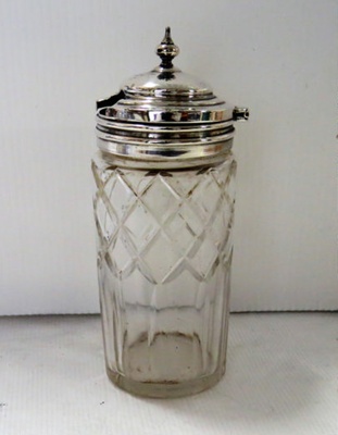 Crystal jar with silver lid 