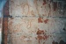 Part of the wallpaper showing writing on it, saying "puppies due in 1874"., among other things in the living room of the Allenby Rd house which became Sergeant Ford's  cottage at Howick Historical Village.; La Roche, Alan; 1994; P2021.51.02B