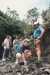 Howick Historical Society's tramp to Parahaha showing members in the gorge including Dorothy (red top) and Win Miskelly (standing right) and Marin Burgess.; November 1995; P2022.45.07