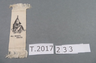 All Saints Church- Howick Bookmark; Unknown; T.2017.233
