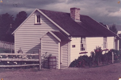Briody-McDaniel's cottage, previously McDermott's, at the Howick Historical Village.; La Roche, Alan; December 1980; P2020.98.13