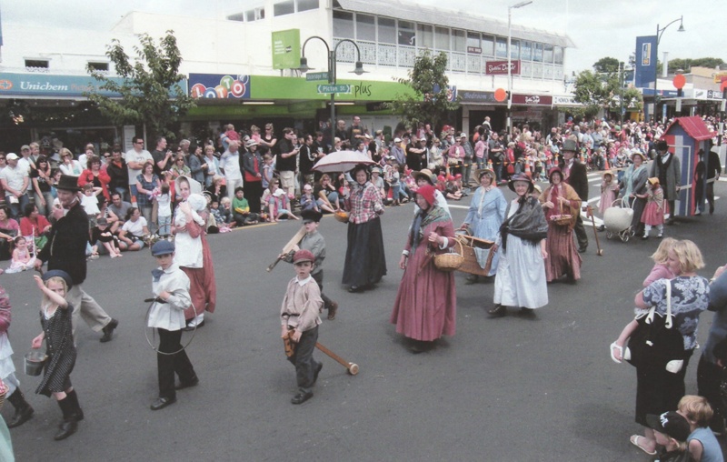 Members of the Historical Society in the Christmas Parade on Picton Street, 1986. image item