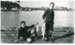 Bill and Ras Lurnidge on Bucklands Beach Wharf; c1920; 2017.029.81