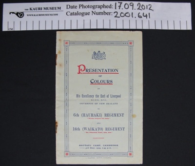 Programme, WW1; J. Anderson; 1914; 2001_641