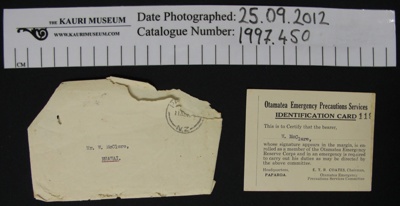 Home Guard documents; Otamatea EPS; 1939-1945; 1997_450
