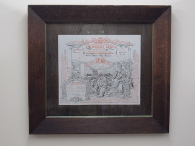 Framed Certificate 'The Great War 1914-1918'; Ministry of Defence; 1919; 2001_226